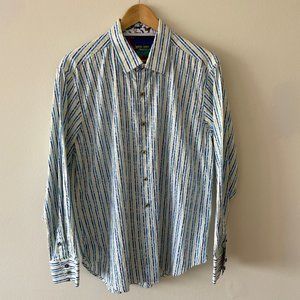 Robert Graham Sport Shirt - Multi-colour Stripe - Large Classic Fit